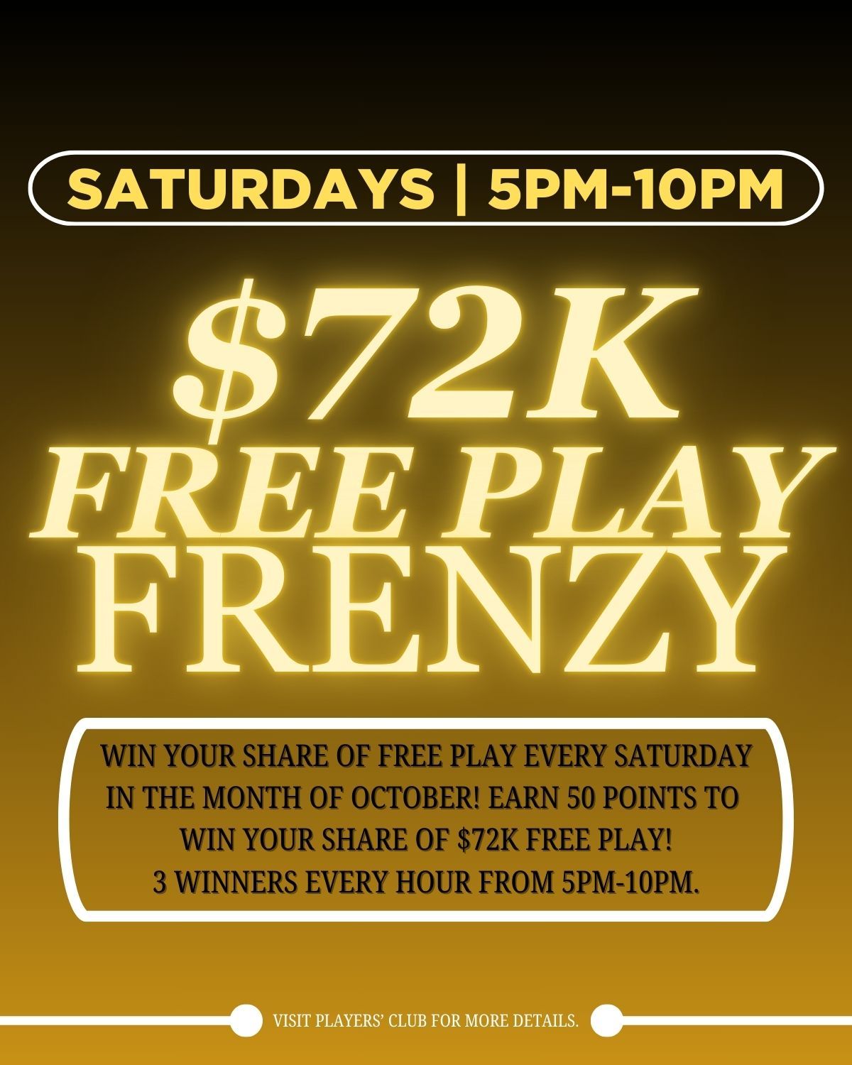 $72k Free Play Frenzy Saturdays at The Big Easy Casino in Hallandale Beach, FL