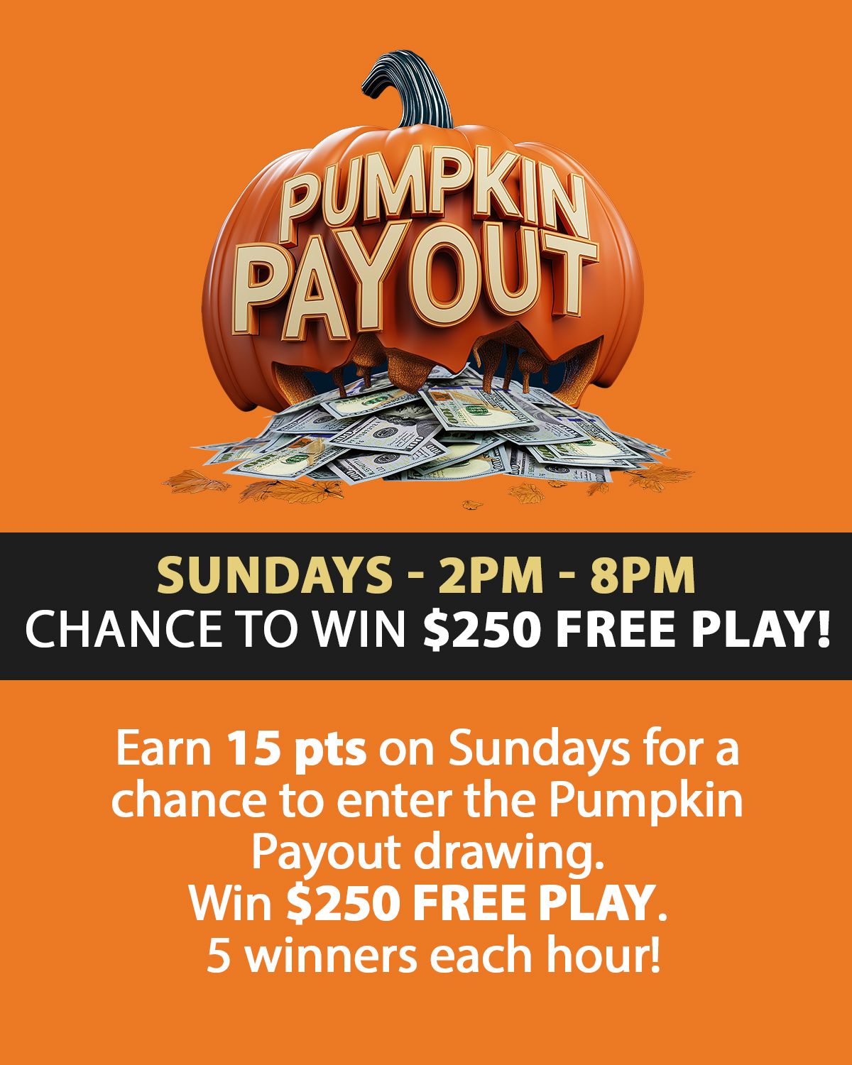 Pumpkin Payout Sundays at the Big Easy Casino in Hallandale Beach, FL