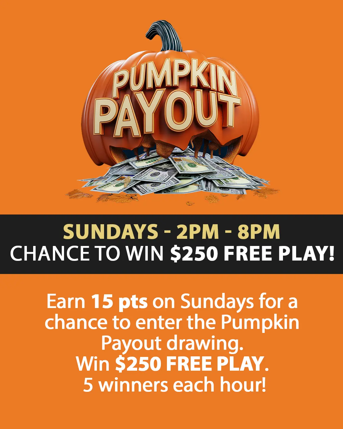 Pumpkin Payout Sundays at the Big Easy Casino in Hallandale Beach, FL