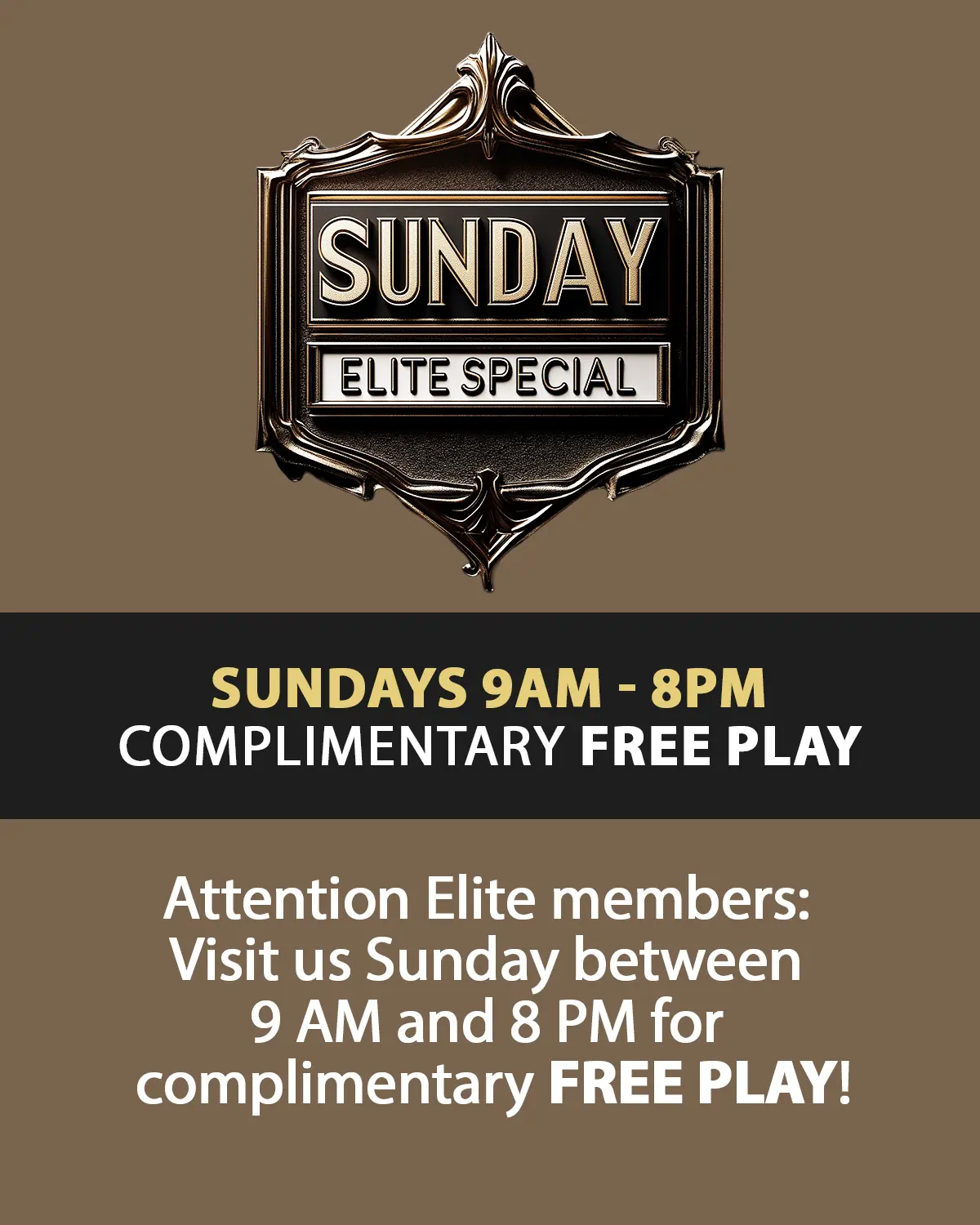 Sunday Elite Special at the Big Easy Casino in Hallandale Beach, FL